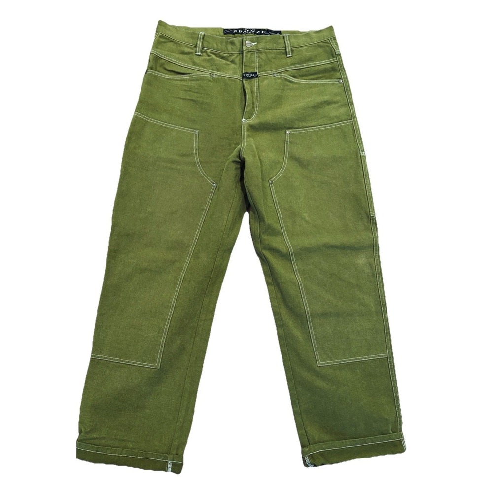 Bronze56k Duck Pants Men's Large 35x31 MSRP $120 Bronze Hardwear Green EUC